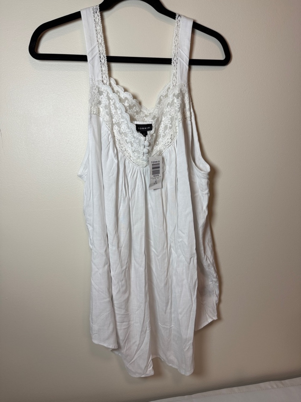 torrid White Lace Inset Camisole